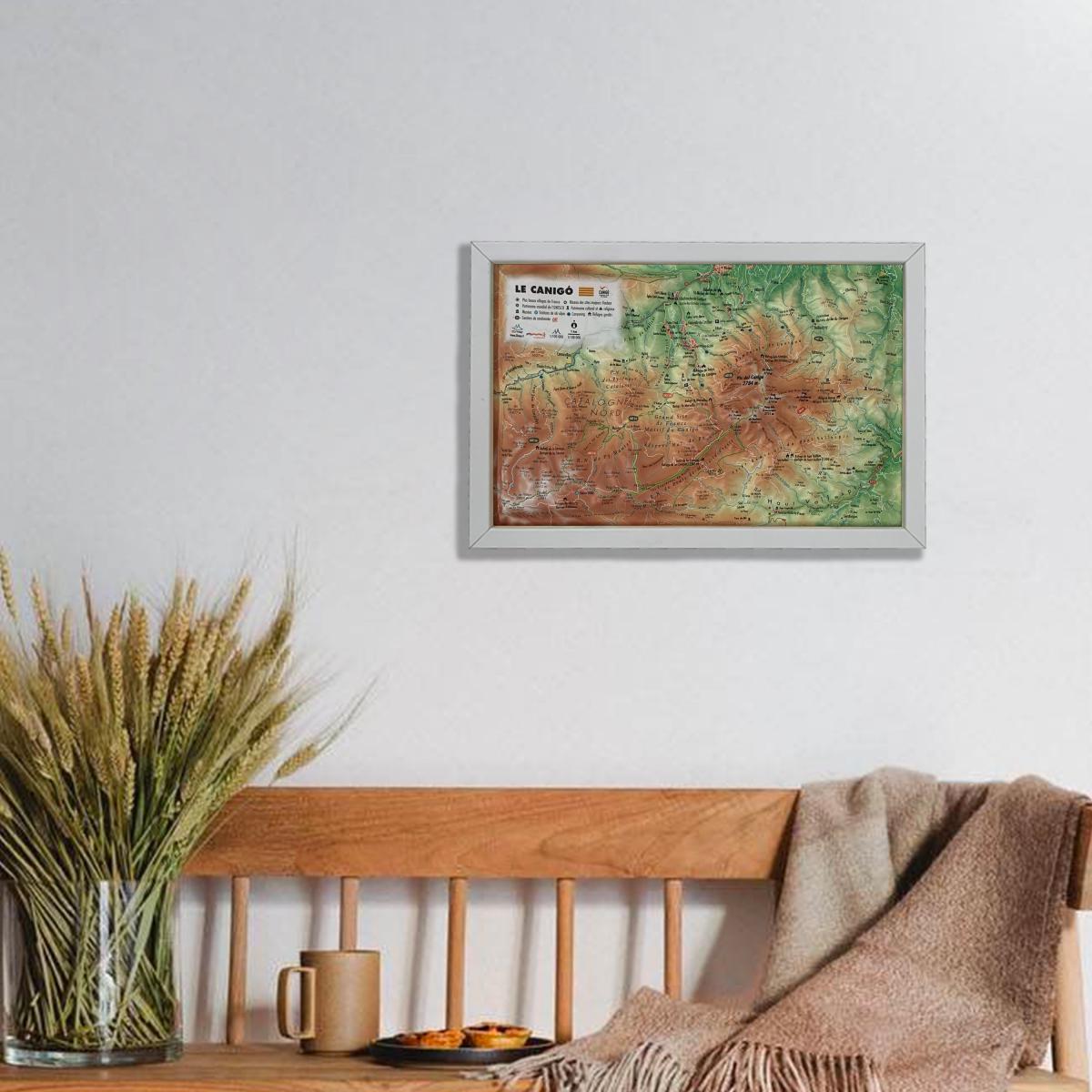 Carte murale en relief - Massif du Canigou - 29,5 x 19,5 cm | 3D Map carte en relief 3D Map