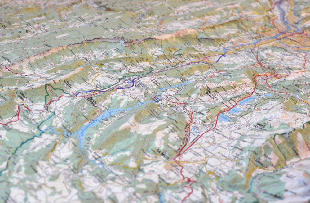 Carte murale en relief - Chartreuse & Vercors | IGN carte relief grande dimension IGN 