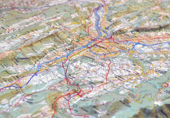 Carte murale en relief - Chartreuse & Vercors | IGN carte relief grande dimension IGN 