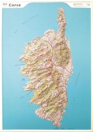 Carte murale en relief - Corse - 80 x 113 cm | IGN carte en relief IGN