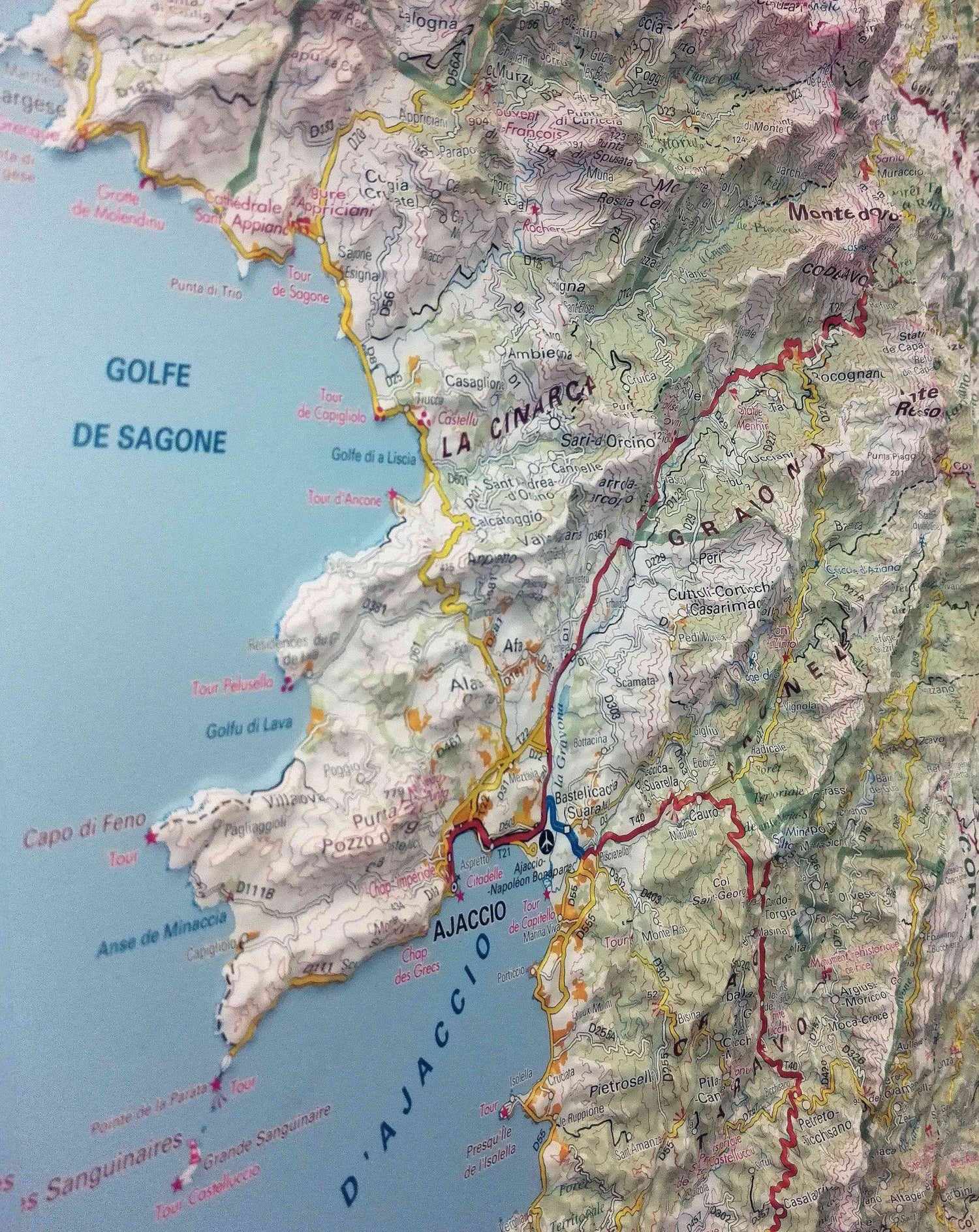 Carte murale en relief - Corse - 80 x 113 cm | IGN carte en relief IGN