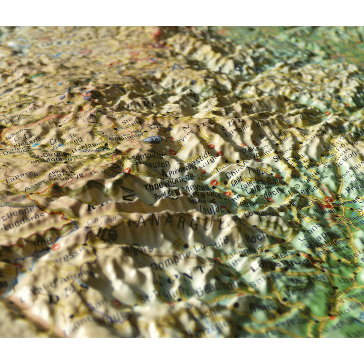 Carte murale en relief - Drôme & Ardèche - 41 cm x 61 cm | 3D Map carte relief 3D Map 