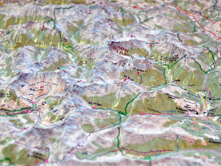 Carte murale en relief - Écrins & Queyras | IGN carte relief grande dimension IGN 
