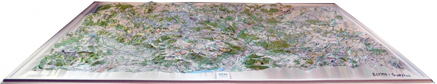 Carte murale en relief - Écrins & Queyras - 113 x 80 cm | IGN carte en relief IGN