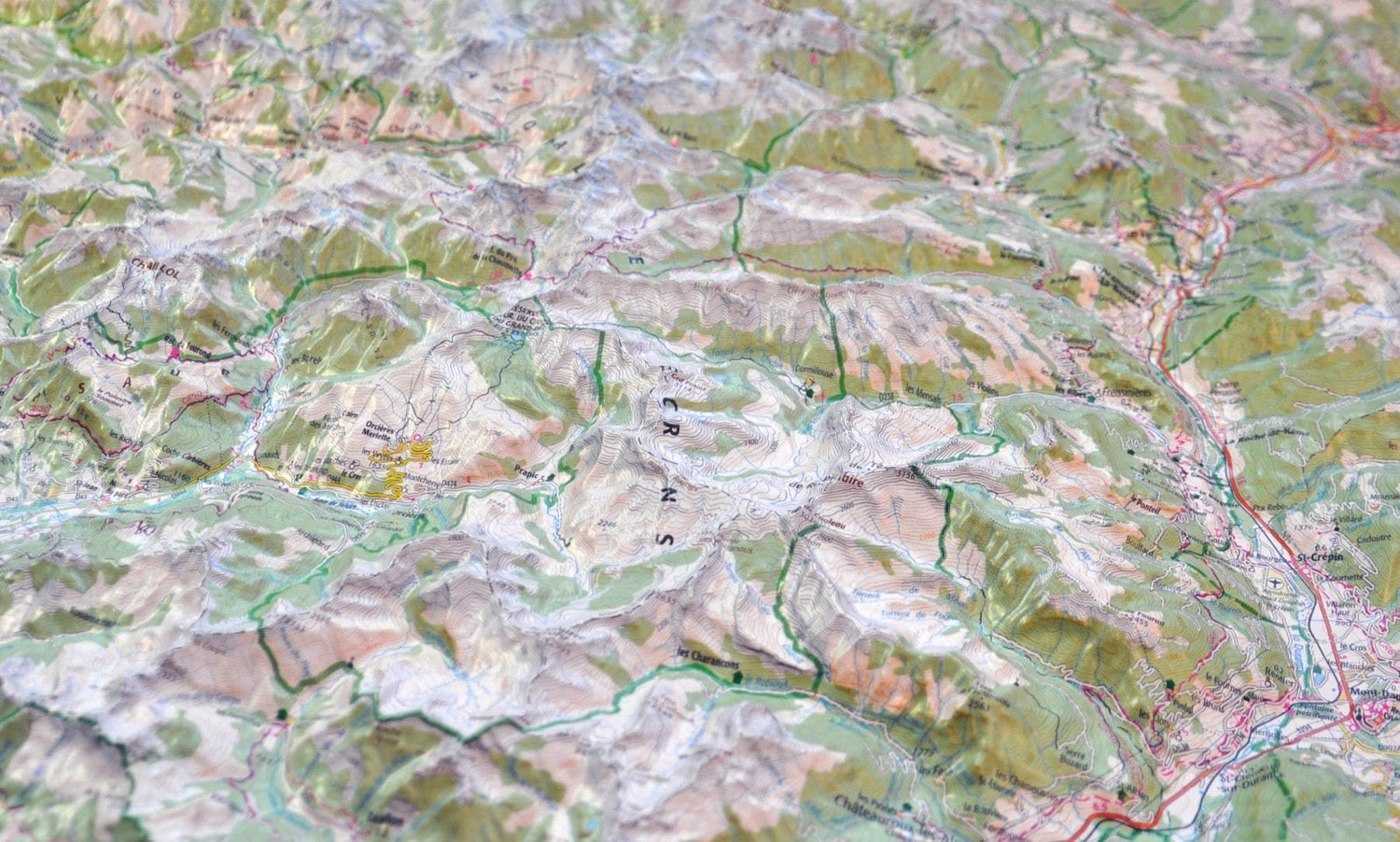 Carte murale en relief - Écrins & Queyras - 113 x 80 cm | IGN carte en relief IGN