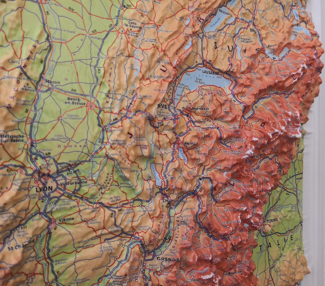 Carte murale en relief - France - 92 x 102 cm | IGN carte relief grande dimension IGN 