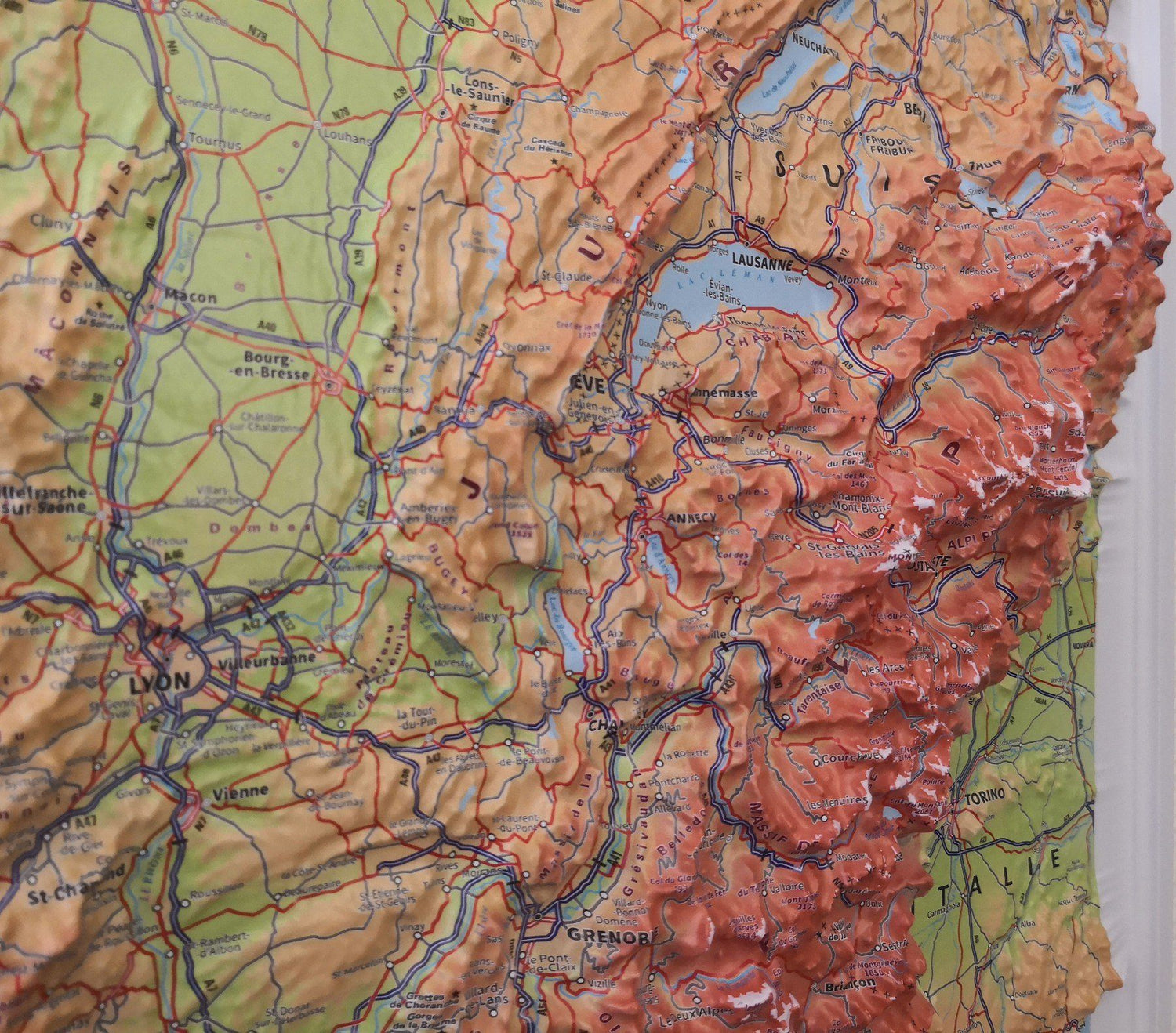 Carte murale en relief - France - 92 x 102 cm | IGN carte en relief IGN