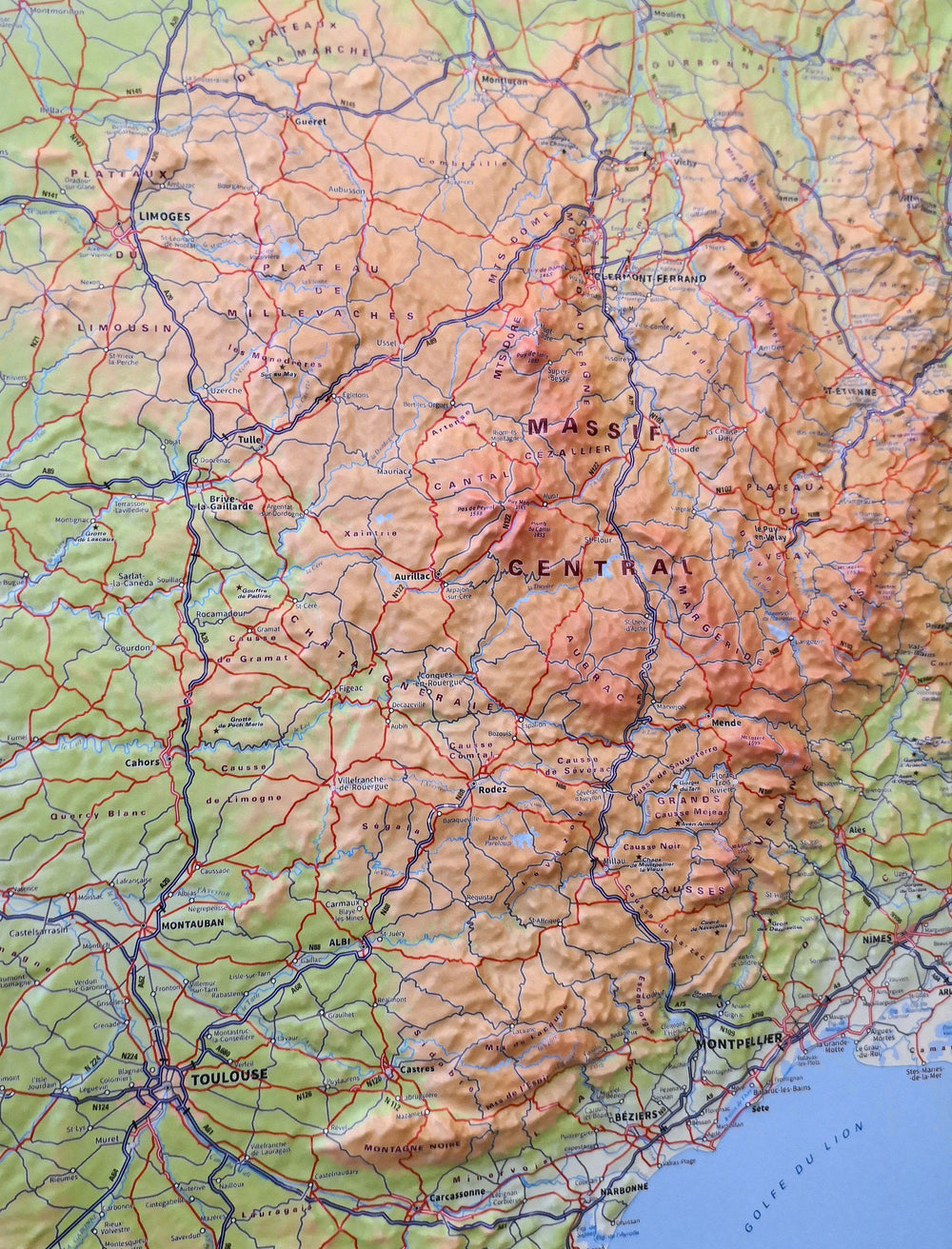 Carte murale en relief - France - 92 x 102 cm | IGN carte relief grande dimension IGN 