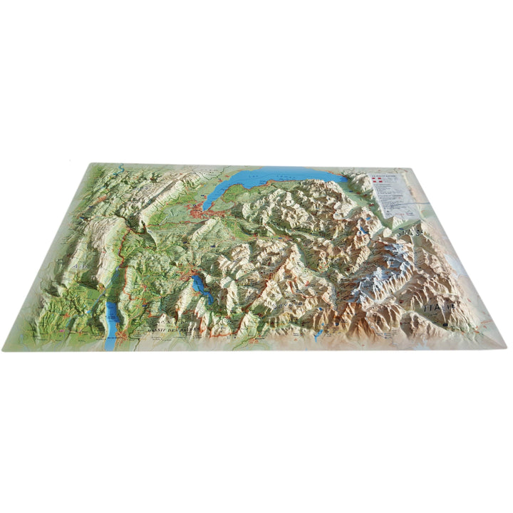 Carte murale en relief - Haute-Savoie, Version été - 41 cm x 61 cm | 3D Map carte relief 3D Map 
