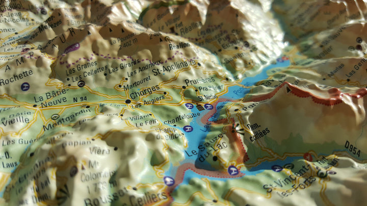 Carte murale en relief - Hautes-Alpes - 41 cm x 61 cm | 3D Map carte relief 3D Map 