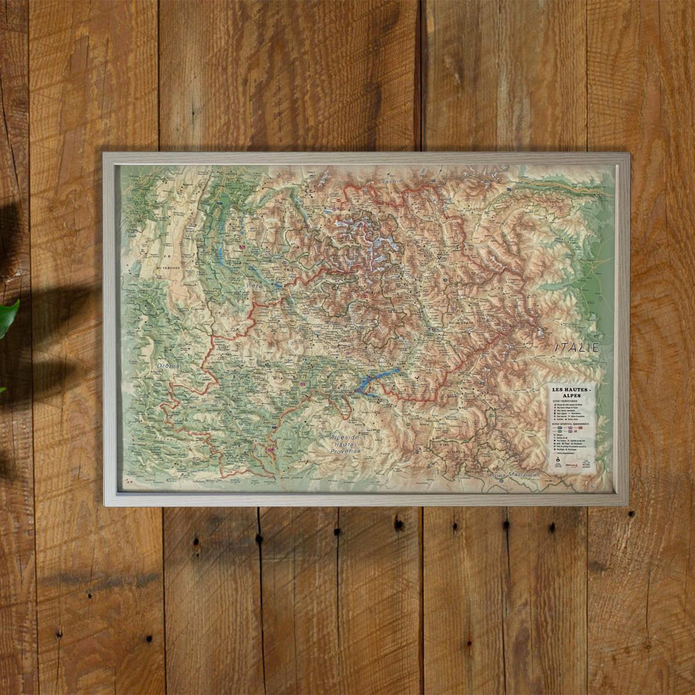Carte murale en relief - Hautes-Alpes - 61 cm x 41 cm | 3D Map carte relief 3D Map 