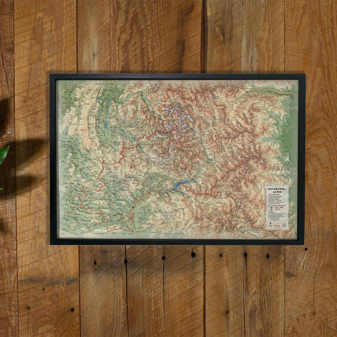 Carte murale en relief - Hautes-Alpes - 61 cm x 41 cm | 3D Map carte relief 3D Map 