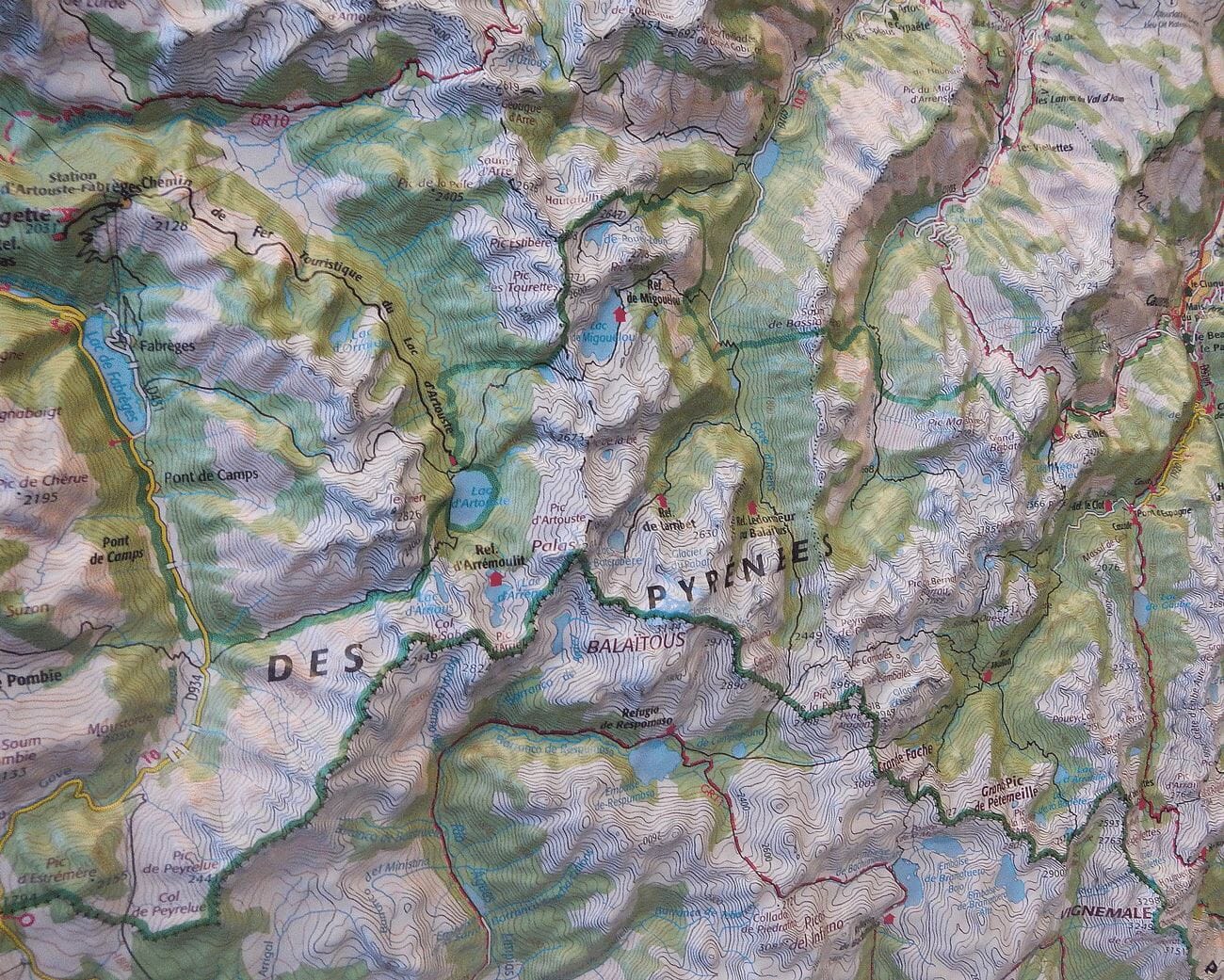 Carte murale en relief - Hautes Pyrénées - 113 x 80 cm | IGN carte en relief IGN