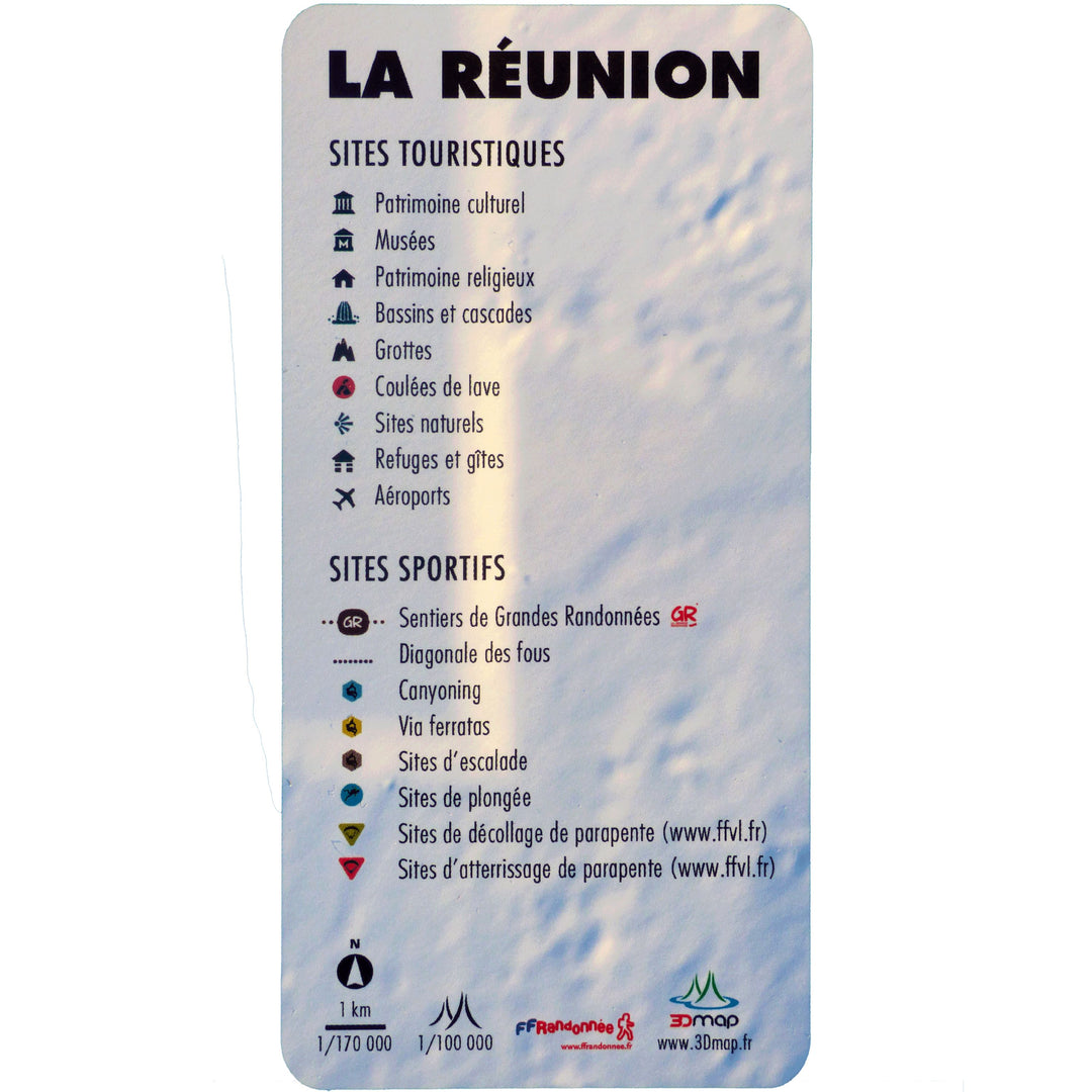 Carte murale en relief - Ile de la Réunion - 41 cm x 61 cm | 3D Map carte relief 3D Map 