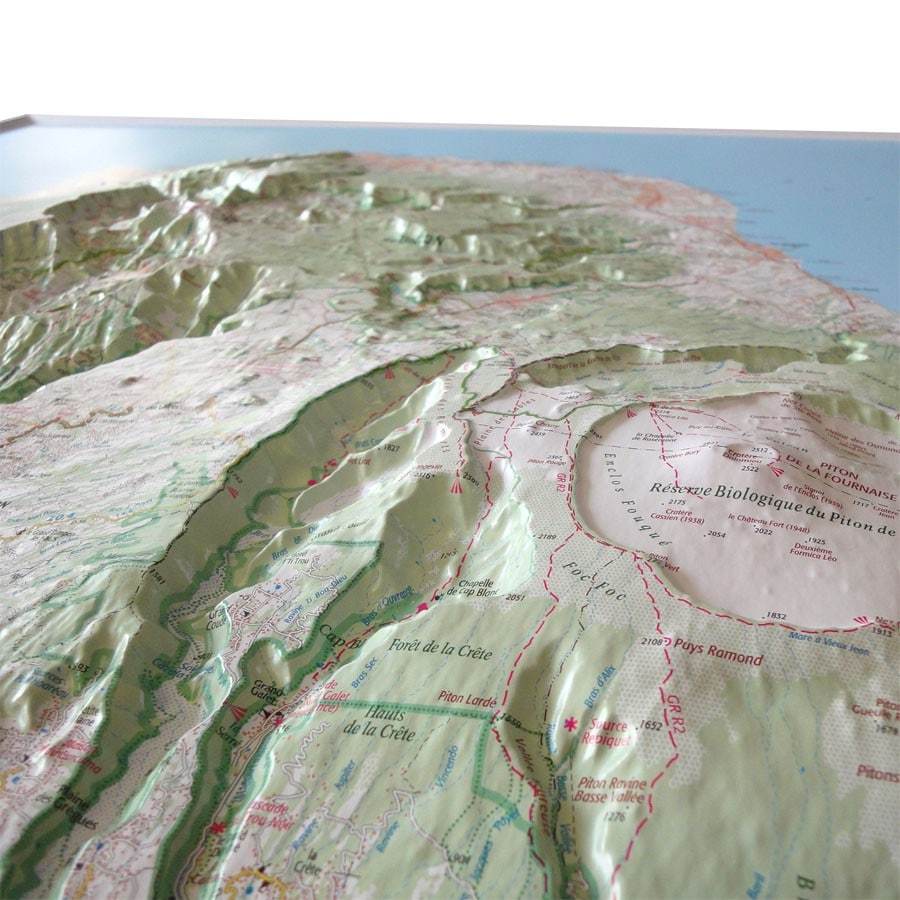 Carte murale en relief - Ile de la Réunion | IGN carte relief grande dimension IGN 