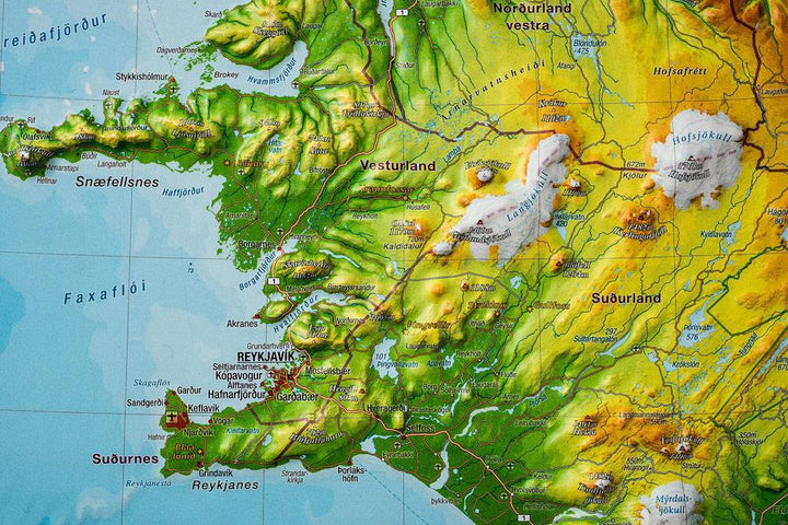Carte murale en relief - Islande (en anglais) | Georelief carte relief Georelief 