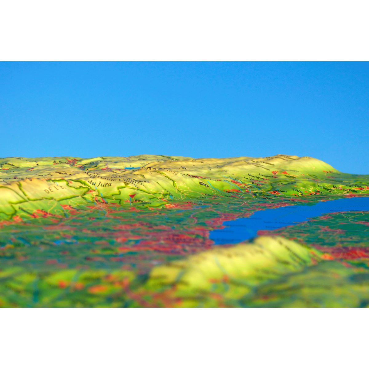 Carte murale en relief - Haut-Jura & lac Léman - 41 cm x 61 cm | 3D Map carte en relief 3D Map