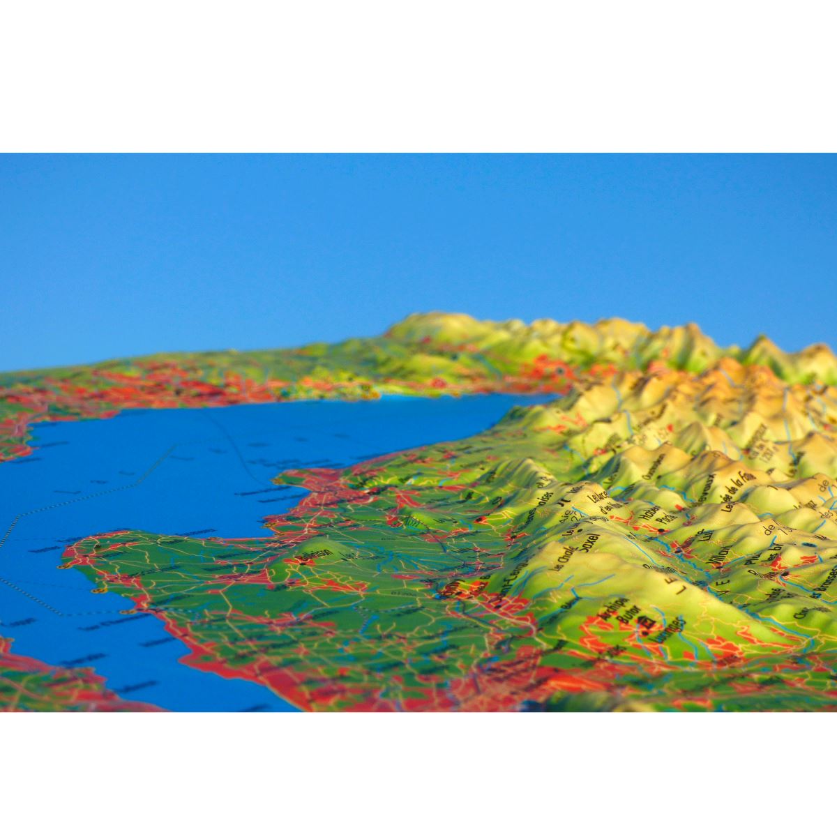Carte murale en relief - Haut-Jura & lac Léman - 41 cm x 61 cm | 3D Map carte en relief 3D Map