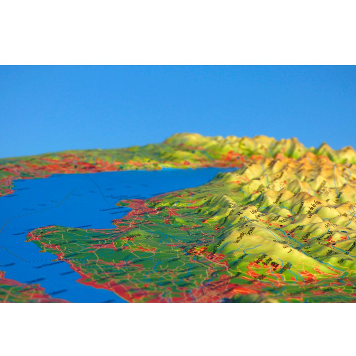 Carte murale en relief - Jura & Léman- 41 cm x 61 cm | 3D Map carte relief 3D Map 
