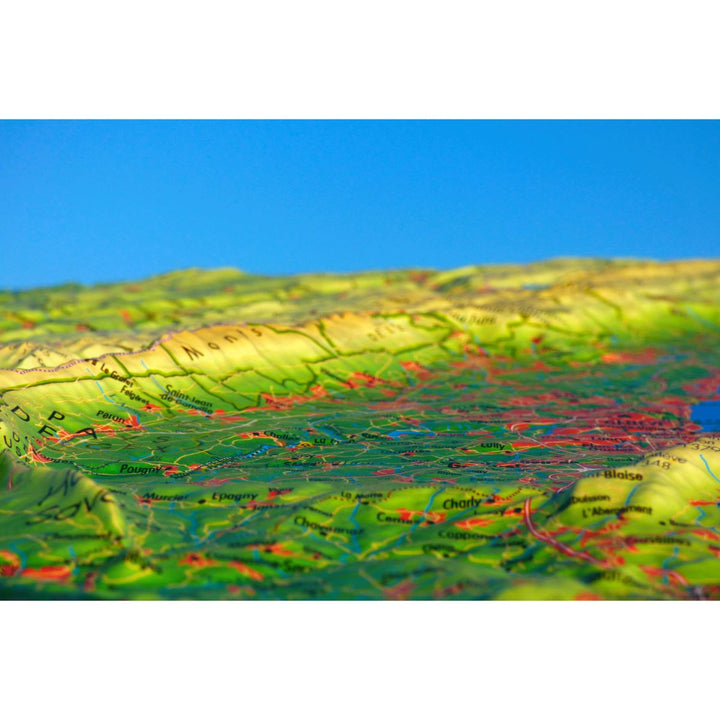 Carte murale en relief - Jura & Léman- 41 cm x 61 cm | 3D Map carte relief 3D Map 