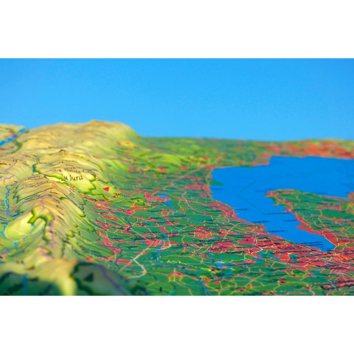 Carte murale en relief - Jura & Léman- 41 cm x 61 cm | 3D Map carte relief 3D Map 