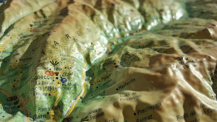 Carte murale en relief - La Vanoise - 41 cm x 61 cm | 3D Map carte relief 3D Map 