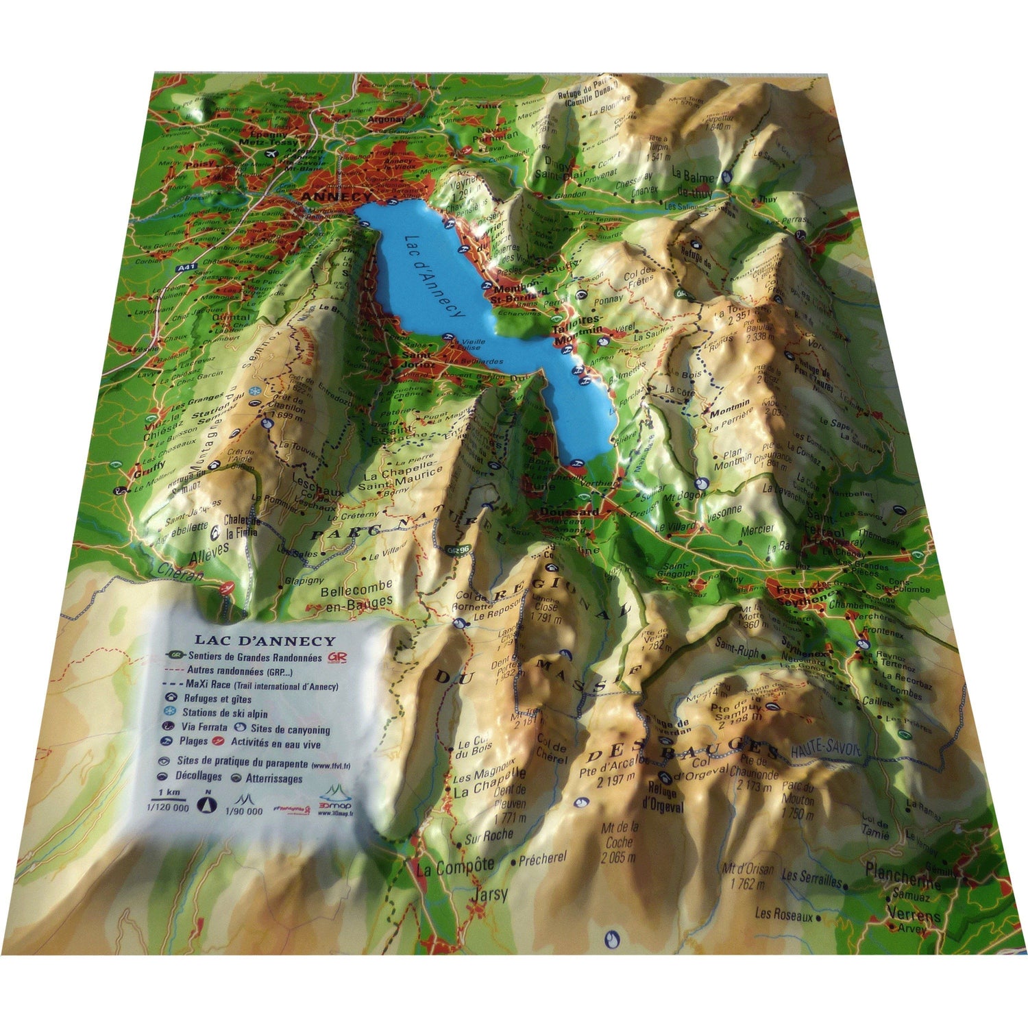 Carte murale en relief - Lac d'Annecy - 19,5 cm x 29,5 cm | 3D Map carte en relief 3D Map Default Title