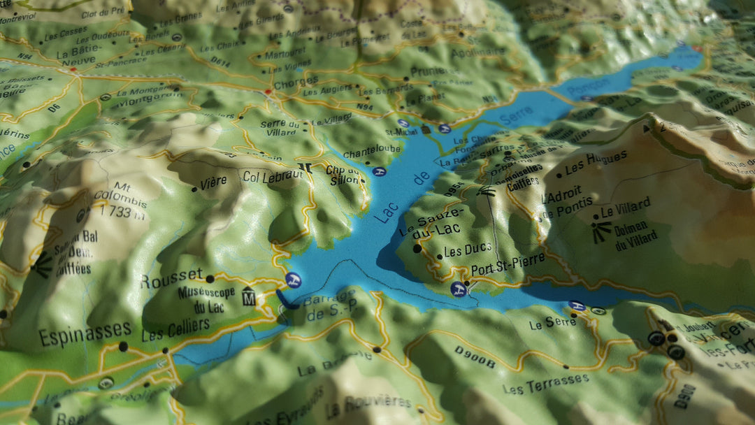 Carte murale en relief - Le Parc National des Ecrins - 41 cm x 61 cm | 3D Map carte relief 3D Map 