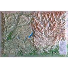 Carte murale en relief - Le Parc Naturel Régional du Verdon - 41 cm x 61 cm | 3D Map carte relief 3D Map 