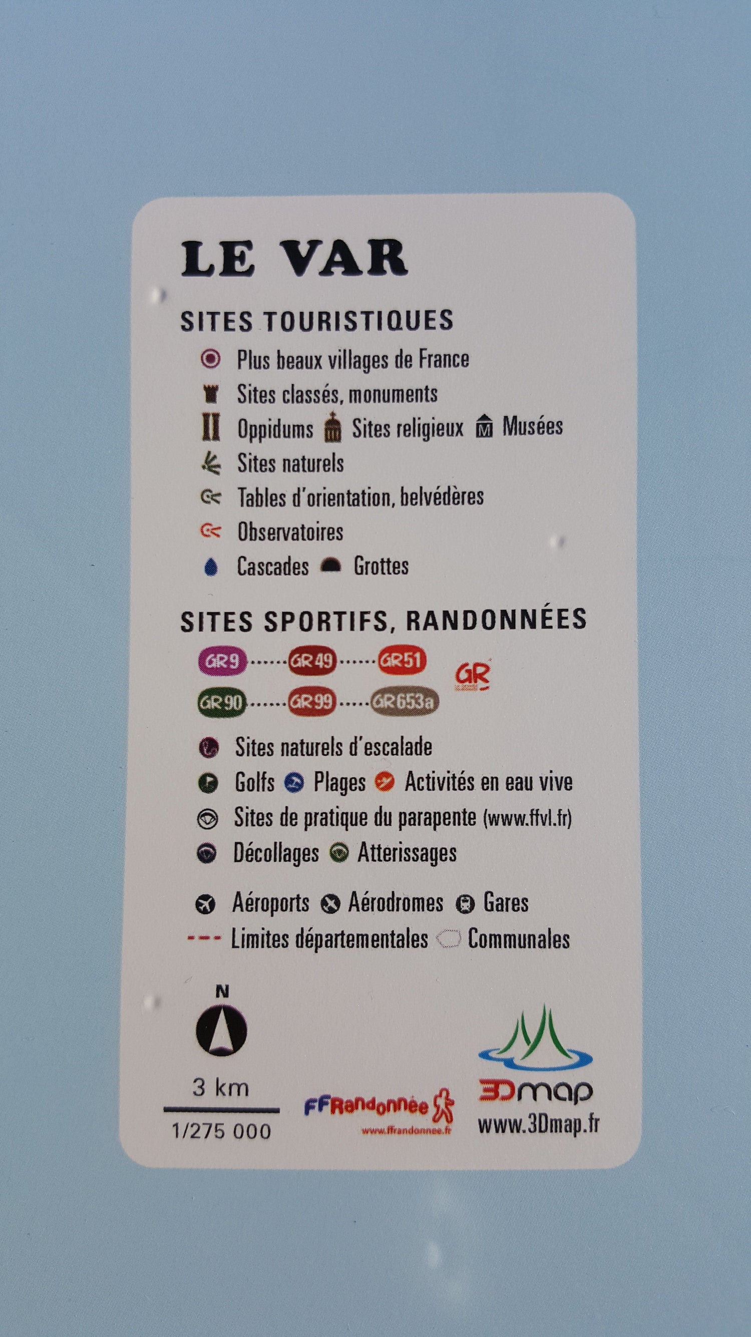 Carte murale en relief - Le Var - 61 cm x 41 cm | 3D Map carte en relief 3D Map