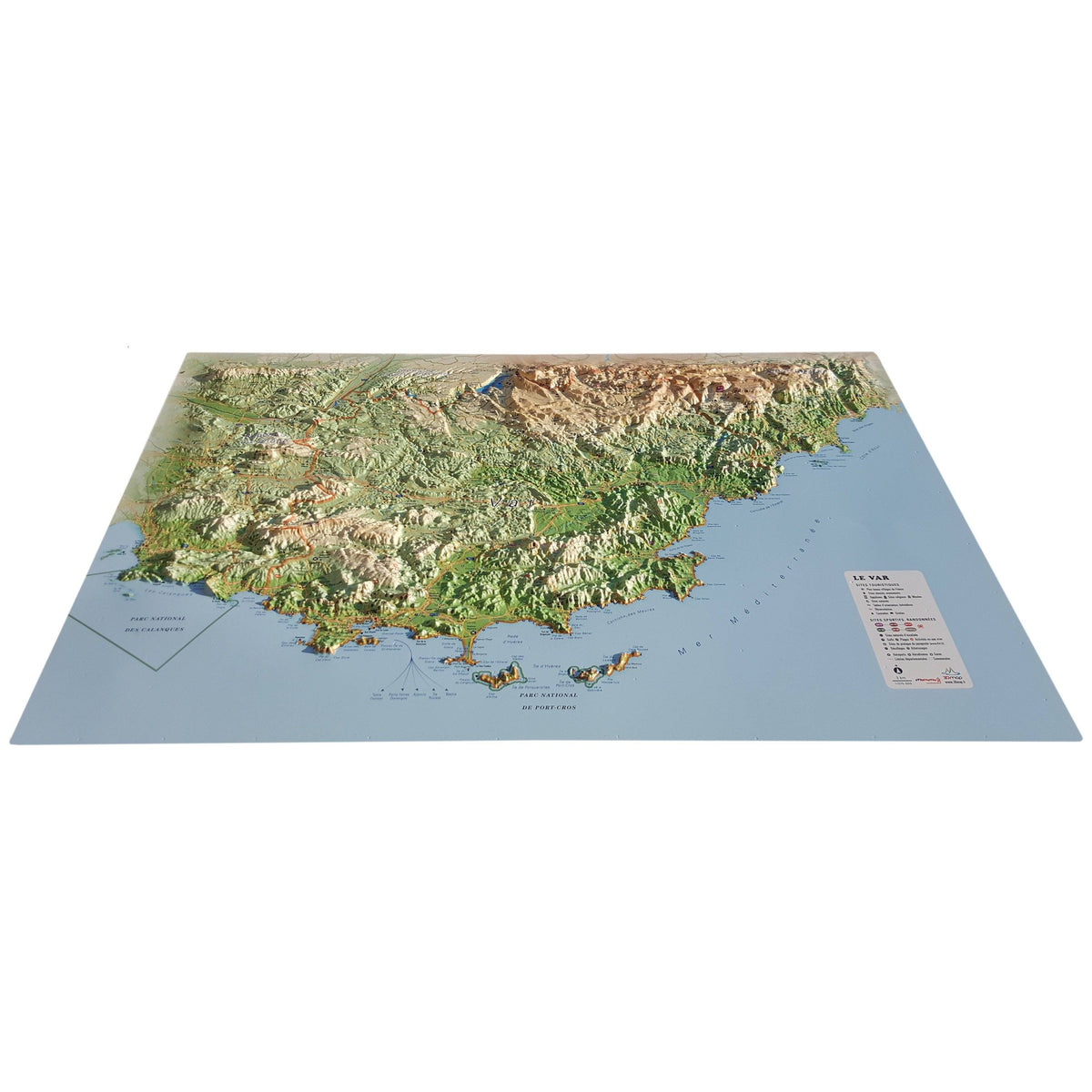Var Realms Map Relief map of the Var department - 61 cm x 41 cm | 3D Map – Cartovia