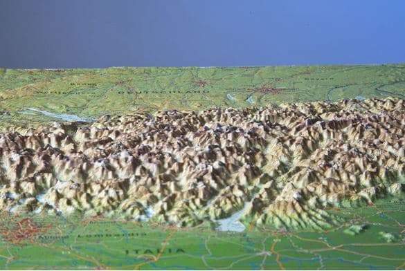 Carte murale en relief - Les Alpes (en anglais) | Georelief carte relief Georelief 