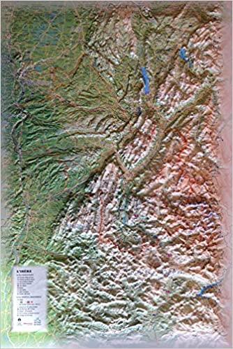 Carte murale en relief - L'Isère - 41 cm x 61 cm | 3D Map carte relief 3D Map 