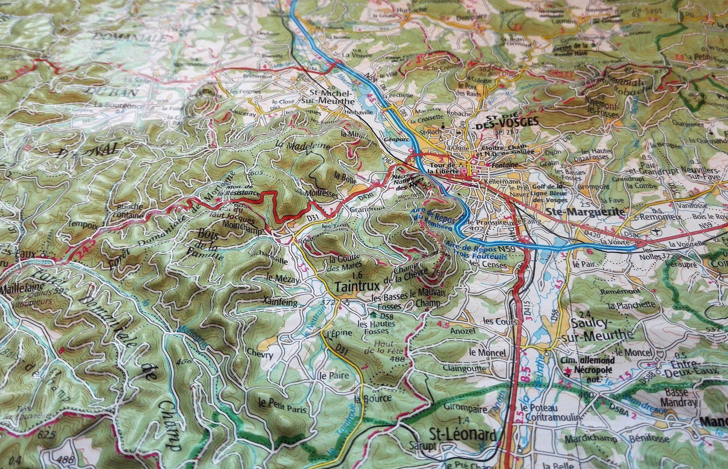 Carte murale en relief - Massif des Vosges - 80 x 113 cm | IGN carte en relief IGN