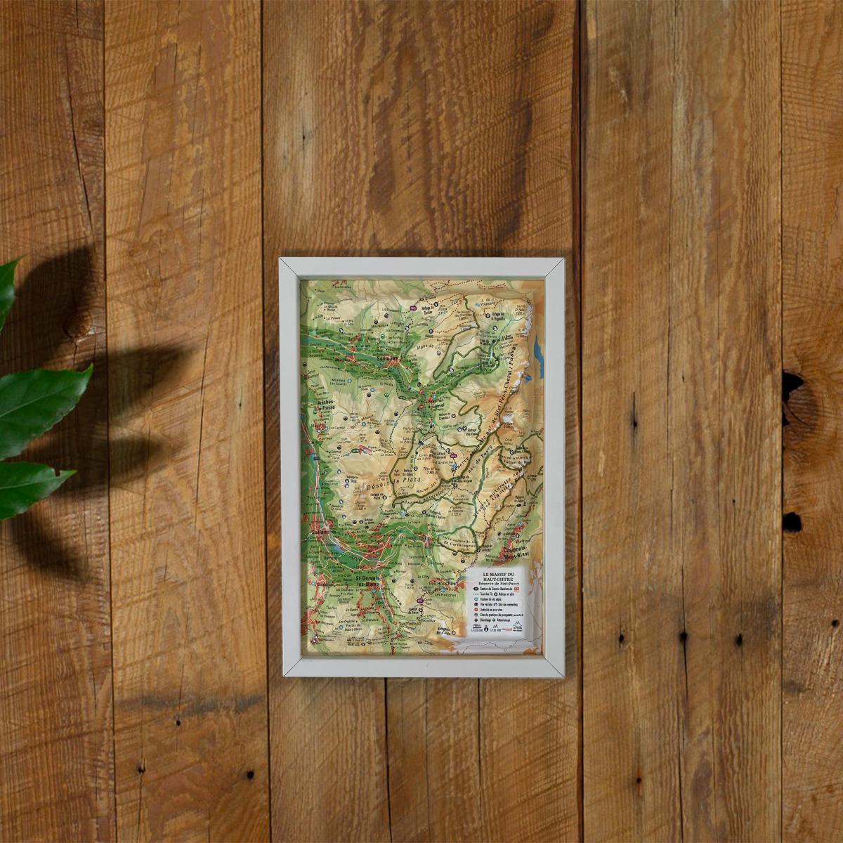 Carte murale en relief - Massif du Haut-Giffre (réserve de Sixt-Passy) - 19,5 cm x 29,5 cm | 3D Map carte en relief 3D Map