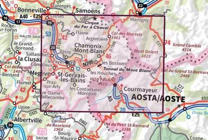 Carte murale en relief - Massif du Mont Blanc | IGN carte relief grande dimension IGN 