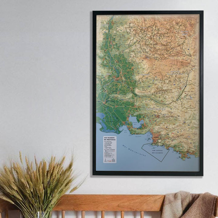 Carte murale en relief - Massifs de Provence - 41 cm x 61 cm | 3D Map carte relief 3D Map 