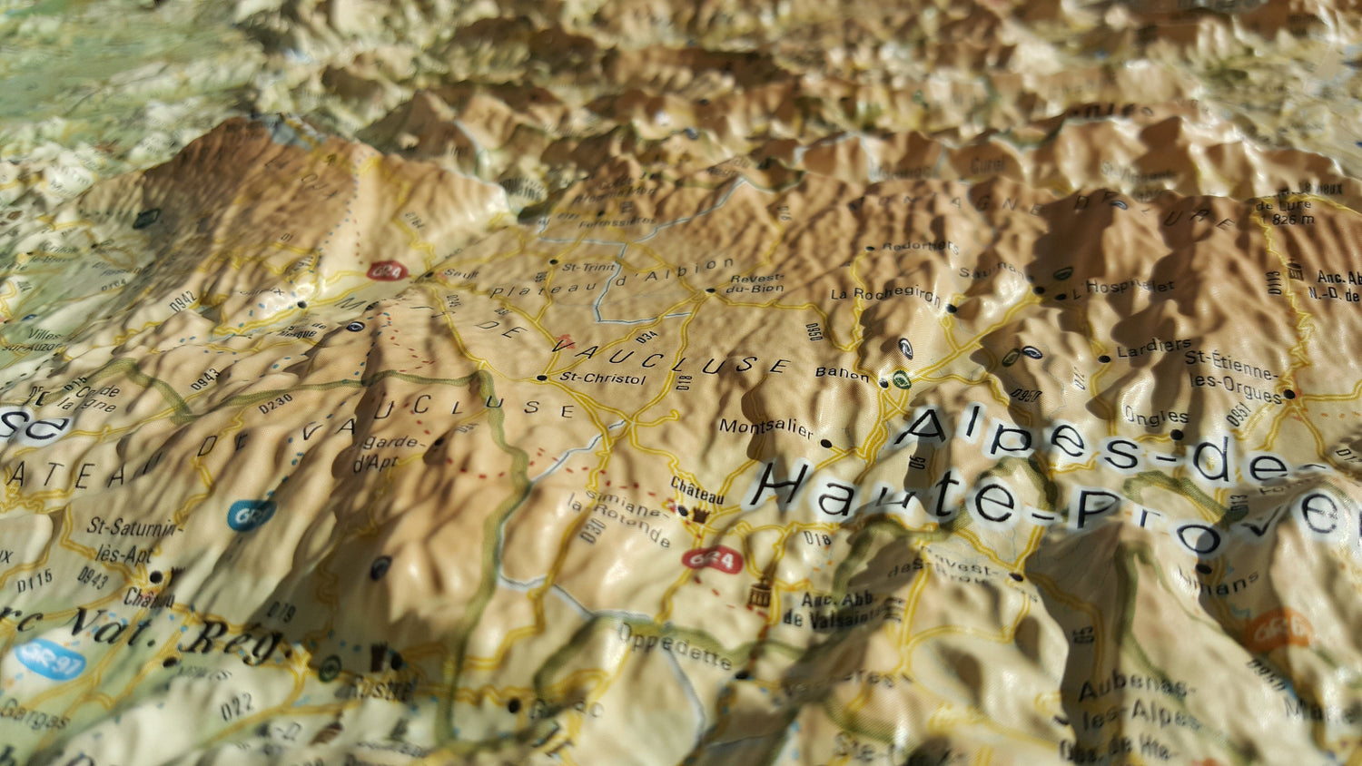 Carte murale en relief - Massifs de Provence - 41 cm x 61 cm | 3D Map carte en relief 3D Map