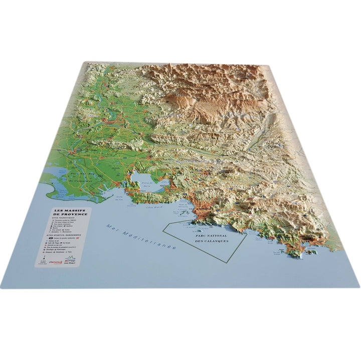 Carte murale en relief - Massifs de Provence - 41 cm x 61 cm | 3D Map carte relief 3D Map 