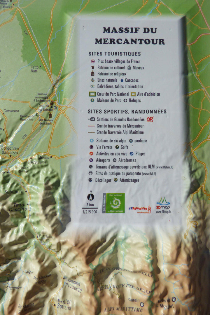 Carte murale en relief - Mercantour - 41 cm x 61 cm | 3D Map carte relief 3D Map 