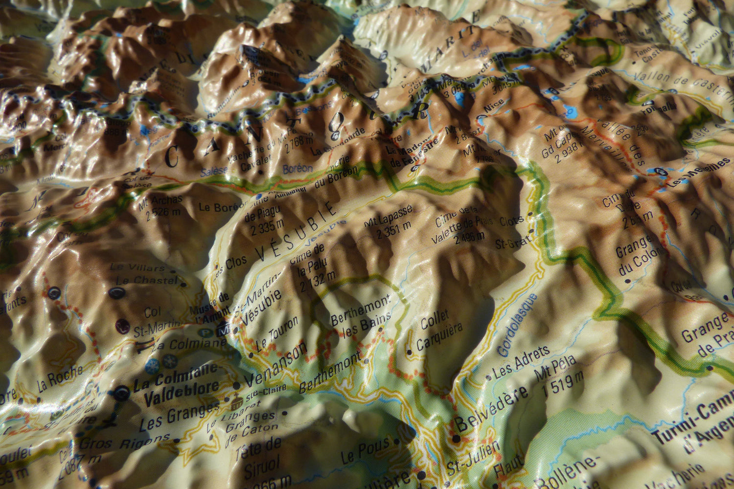 Carte murale en relief - Mercantour - 61 cm x 41 cm | 3D Map carte en relief 3D Map