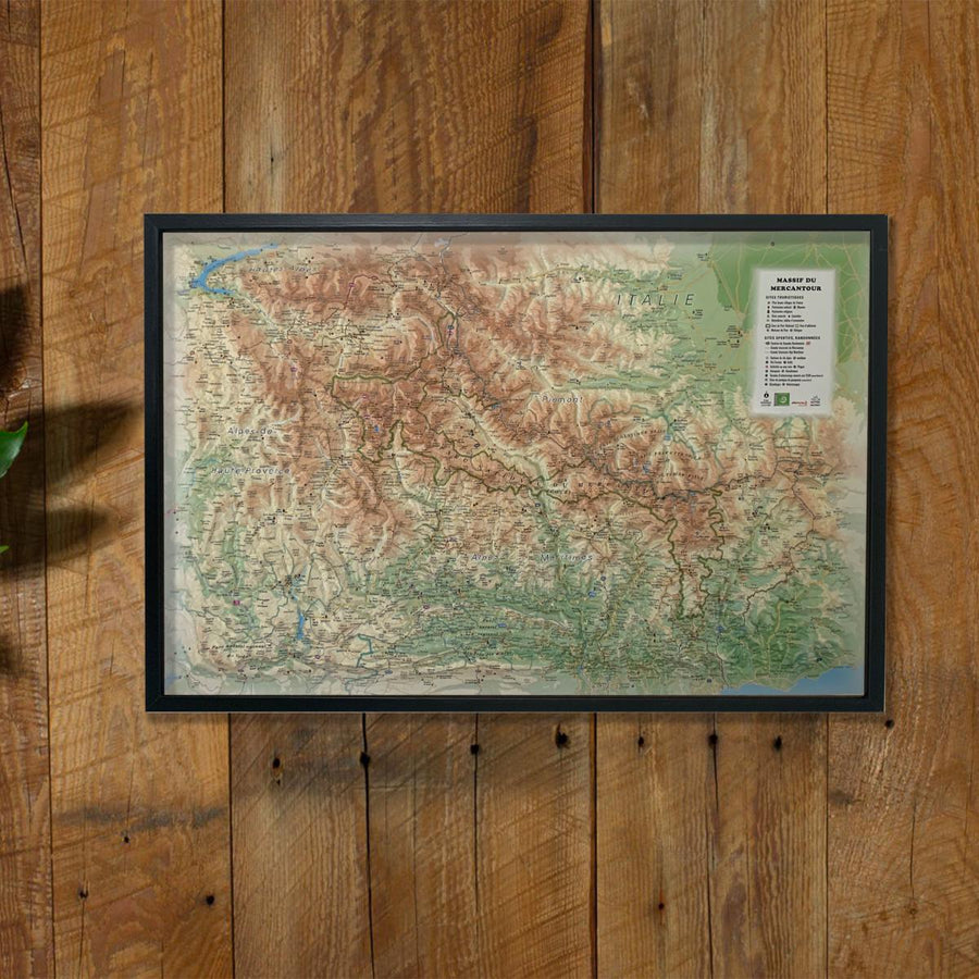 Carte murale en relief - Mercantour - 61 cm x 41 cm | 3D Map carte relief 3D Map 