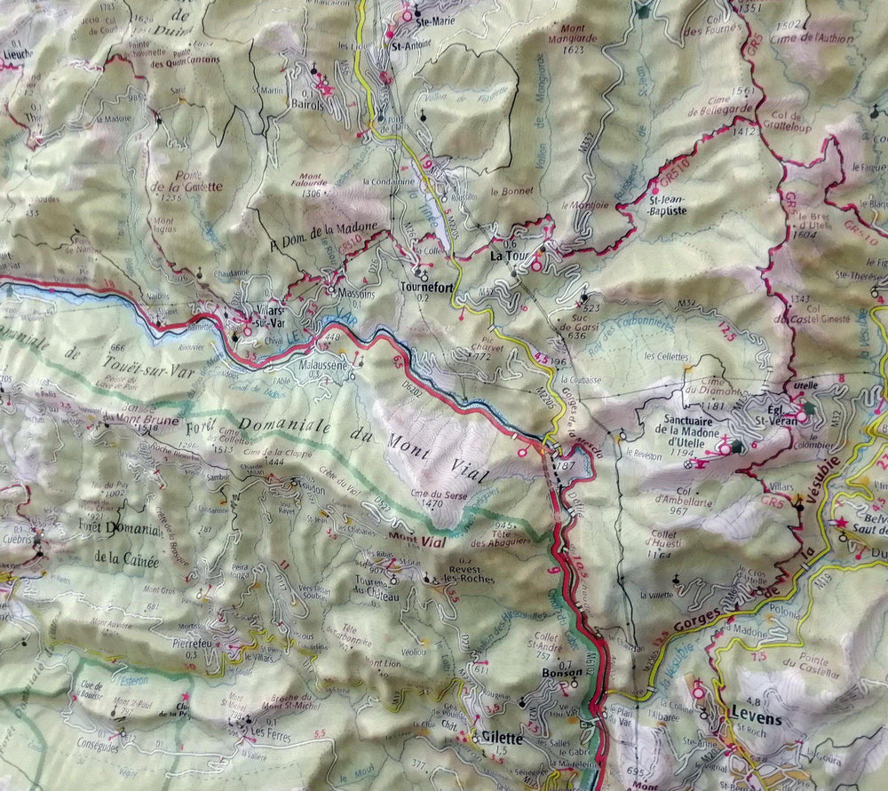 Carte murale en relief - Mercantour & Côte d'Azur | IGN carte relief grande dimension IGN 