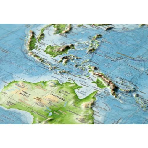 Carte murale en relief du Monde - 77 x 57 cm - en anglais | Georelief carte en relief Georelief