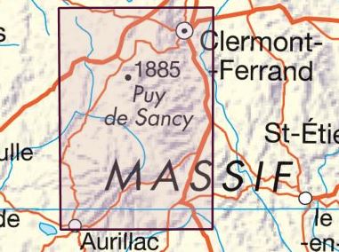 Carte murale en relief - Monts d'Auvergne - 80 x 113 cm | IGN carte en relief IGN