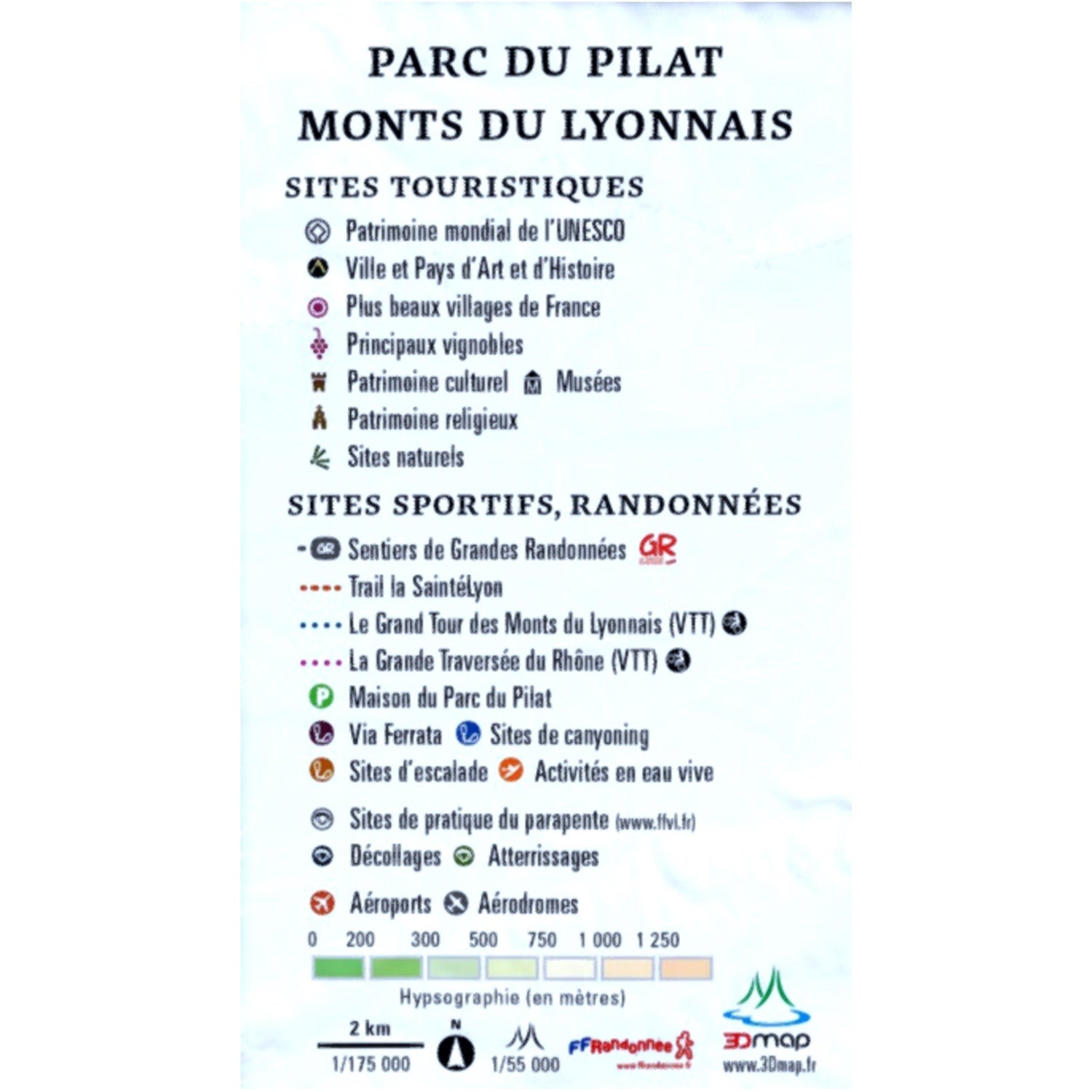 Carte murale en relief - Parc du Pilat & Monts du Lyonnais - 41 cm x 61 cm | 3D Map carte en relief 3D Map