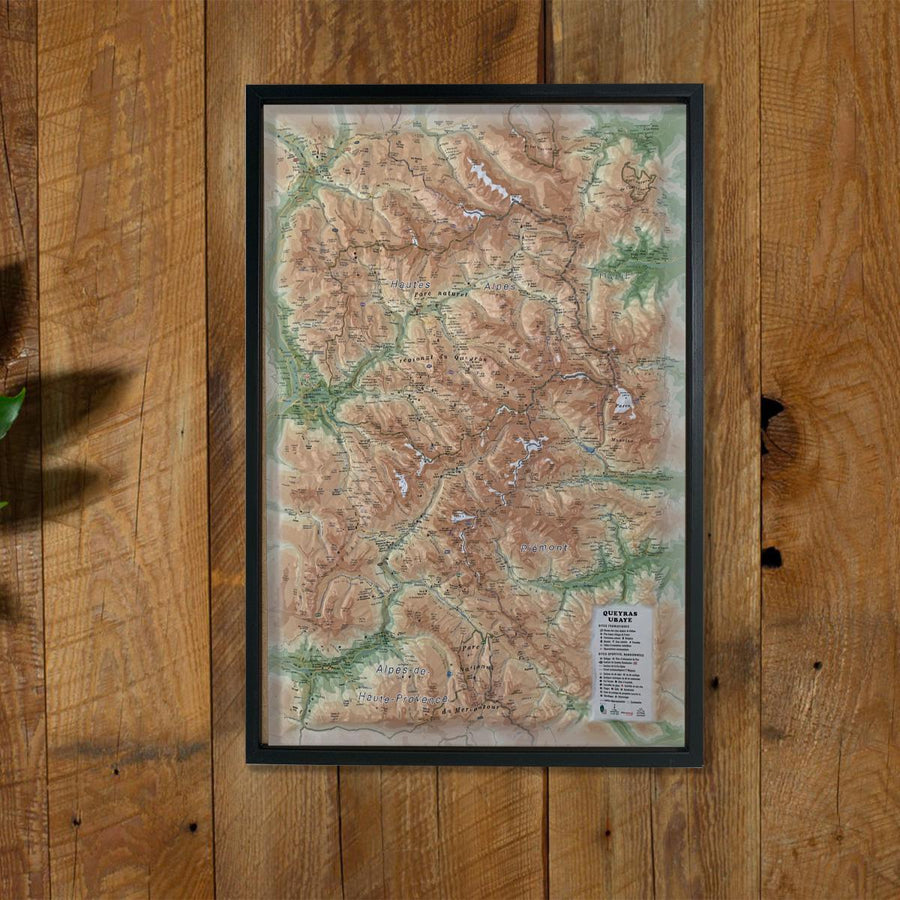 Carte murale en relief - Parc Naturel Régional du Queyras-Ubaye - 41 cm x 61 cm | 3D Map carte relief 3D Map 