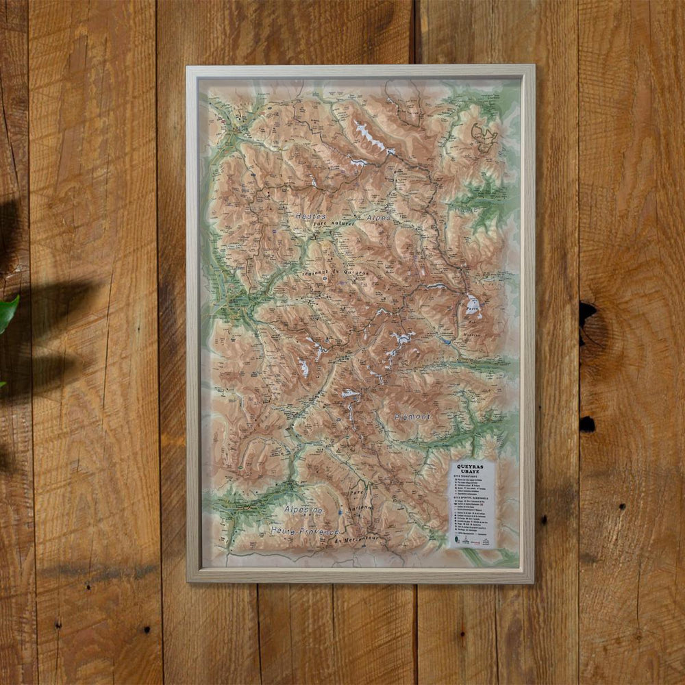 Carte murale en relief - Parc Naturel Régional du Queyras-Ubaye - 41 cm x 61 cm | 3D Map carte relief 3D Map 