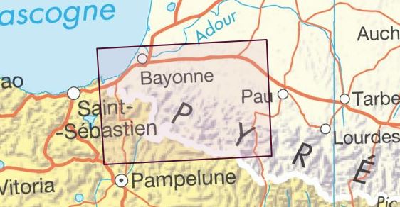 Carte murale en relief - Pays Basque - 113 x 80 cm | IGN carte en relief IGN