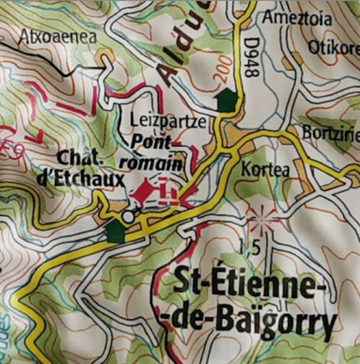 Carte murale en relief - Pays Basque - 113 x 80 cm | IGN carte relief grande dimension IGN 